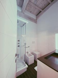 y baño con ducha, lavabo y aseo. en San Marco LT, en Porto Rotondo