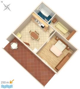 Půdorys ubytování Apartments with parking space Metajna, Pag - 527