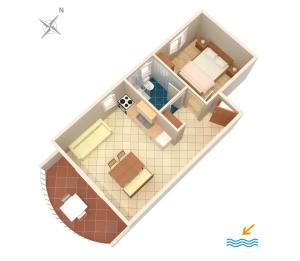 Půdorys ubytování Apartments by the sea Zavala, Hvar - 553