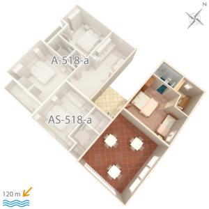 Půdorys ubytování Apartments by the sea Podgora, Makarska - 518