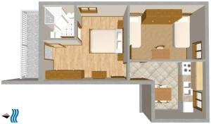 a floor plan of a small house with at Apartments by the sea Veli Rat, Dugi otok - 437 in Veli Rat