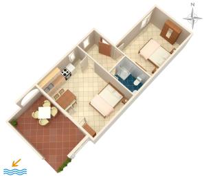 Půdorys ubytování Apartments by the sea Mandre, Pag - 523