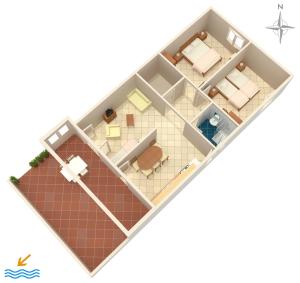 Půdorys ubytování Apartments by the sea Mandre, Pag - 523