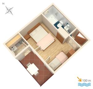Půdorys ubytování Apartments by the sea Podaca, Makarska - 515