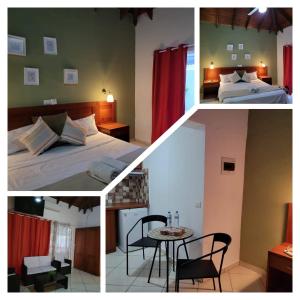 four pictures of a hotel room with a bed and a table at Hotel Sea Breeze Sosua in Sosúa