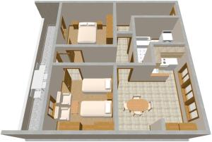 a floor plan of a house with a table at Apartments by the sea Povlja, Brac - 710 in Povlja
