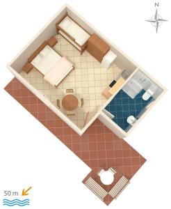 a floor plan of a bedroom with a pool at Apartments by the sea Stomorska, Solta - 784 in Stomorska