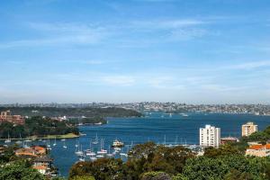 a view of a harbor with boats in the water at ALF49-Huge 2BR Penthouse Style, Great Water Views in Sydney
