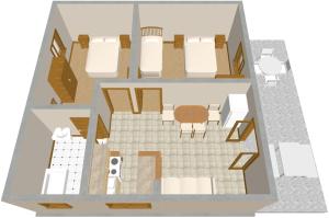 plan piętra domu z pokojem w obiekcie Apartments by the sea Zaboric, Sibenik - 958 w mieście Žaborić