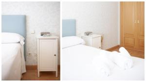 A bed or beds in a room at El Capricho de Ana - Apartamentos Aloha Toledo