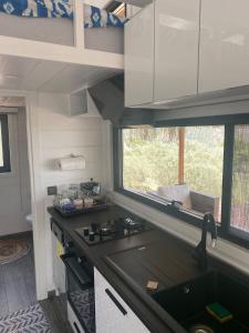 Kuchyň nebo kuchyňský kout v ubytování Lovin Gocek & Tiny house Mermaid