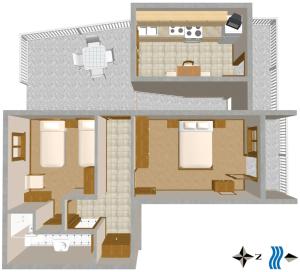 two views of a house with floor plans at Apartments with a parking space Slatine, Ciovo - 2030 in Trogir