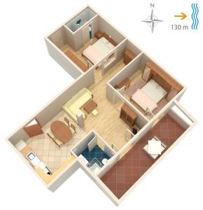 Půdorys ubytování Apartment Supetarska Draga - Donja 2013b