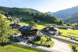 an aerial view of a resort in the mountains at Gasthof-Appartements Sportalm in Bad Kleinkirchheim