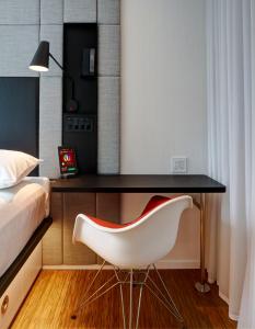 citizenM Chicago Downtown客房内的一张或多张床位
