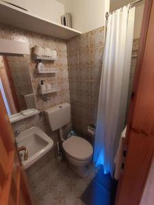 a small bathroom with a toilet and a sink at Carè Alto in Vason