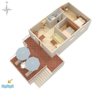 Plán poschodí v ubytovaní Apartments by the sea Molunat, Dubrovnik - 2137
