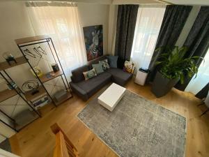 Zona de estar de Stylish two-floor apartment in a heart of Basel