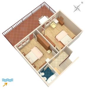 a drawing of a floor plan of a house at Apartment Selce 2381d in Selce