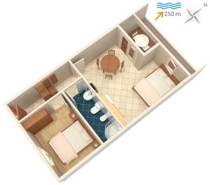 a rendering of a floor plan of a house at Apartment Rabac 2323a in Rabac