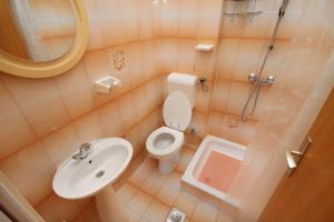 a small bathroom with a toilet and a sink at Apartment Rabac 2340a in Rabac