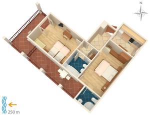 Půdorys ubytování Apartments and rooms with parking space Selce, Crikvenica - 2379