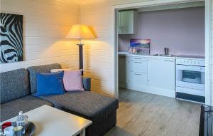 ein Wohnzimmer mit einem Sofa und einer Küche in der Unterkunft 1 Bedroom Cozy Apartment In ydegard 