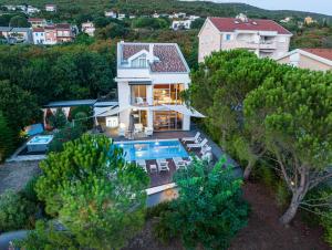 an aerial view of a house with a swimming pool at Villa CD in Dramalj