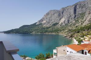 a view of a body of water with a mountain at Studio Drasnice 2581a in Drasnice