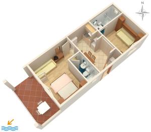 Půdorys ubytování Apartments by the sea Podgora, Makarska - 2615