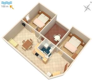 Plán poschodí v ubytovaní Apartment Karigador 2534b