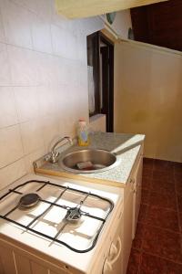 a kitchen with a stove and a sink at Apartments and rooms with WiFi Podaca, Makarska - 2613 in Podaca