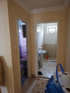 a bathroom with a toilet and a sink at Aydınlar yayla evi in Çarşıbaşı