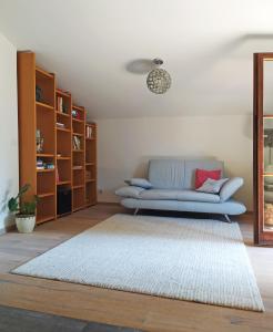 a living room with a couch and a rug at Urlaub im schönen Nussdorf/Inn in Nußdorf am Inn