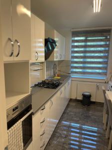Η κουζίνα ή μικρή κουζίνα στο Apartament incantator in Roman