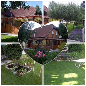 a heart shaped picture of a house in a yard at CHALET DORFER in Sankt Lorenzen ob Murau