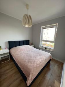 Giường trong phòng chung tại ApartamentNowaLetnica