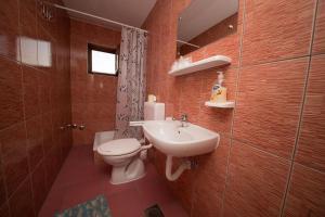a bathroom with a toilet and a sink at Rooms with a parking space Tordinci, Slavonija - 15159 in Tordinci