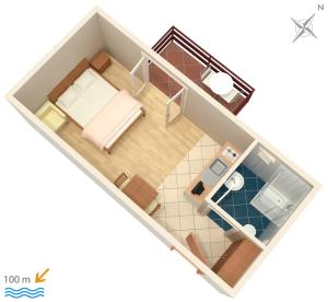 Půdorys ubytování Apartments by the sea Duce, Omis - 2821