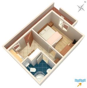 a drawing of a floor plan of a room at Apartments with a parking space Postira, Brac - 2913 in Postira