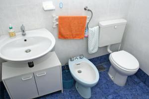 a bathroom with a toilet and a sink at Apartments with a parking space Postira, Brac - 2919 in Postira