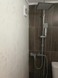 a shower in a bathroom with a toilet at Studio Rayskata yabalka in Varna City