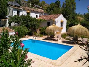eine Villa mit Swimmingpool und ein Haus in der Unterkunft Molino del Caracol in Benaoján