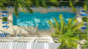 an overhead view of a swimming pool with a palm tree at The Seagate Hotel & Spa in Delray Beach