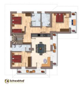 The floor plan of Ferienwohnungen Schwabhof