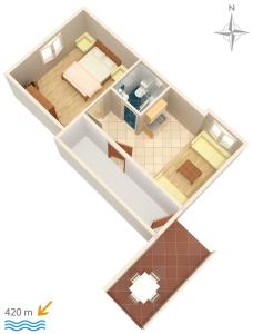 Půdorys ubytování Apartments with a parking space Gradac, Makarska - 2784