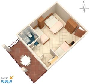 Půdorys ubytování Apartments with a parking space Gradac, Makarska - 2784