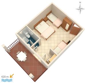 Půdorys ubytování Apartments with a parking space Gradac, Makarska - 2784