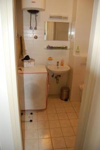 プリモシュテンにあるApartments by the sea Bilo, Primosten - 3090の洗面台とトイレ付きの小さなバスルーム +24枚の写真