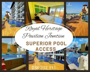 a collage of photos of a resort with a pool at Royal Heritage Pavilion, Jomtien in Jomtien Beach